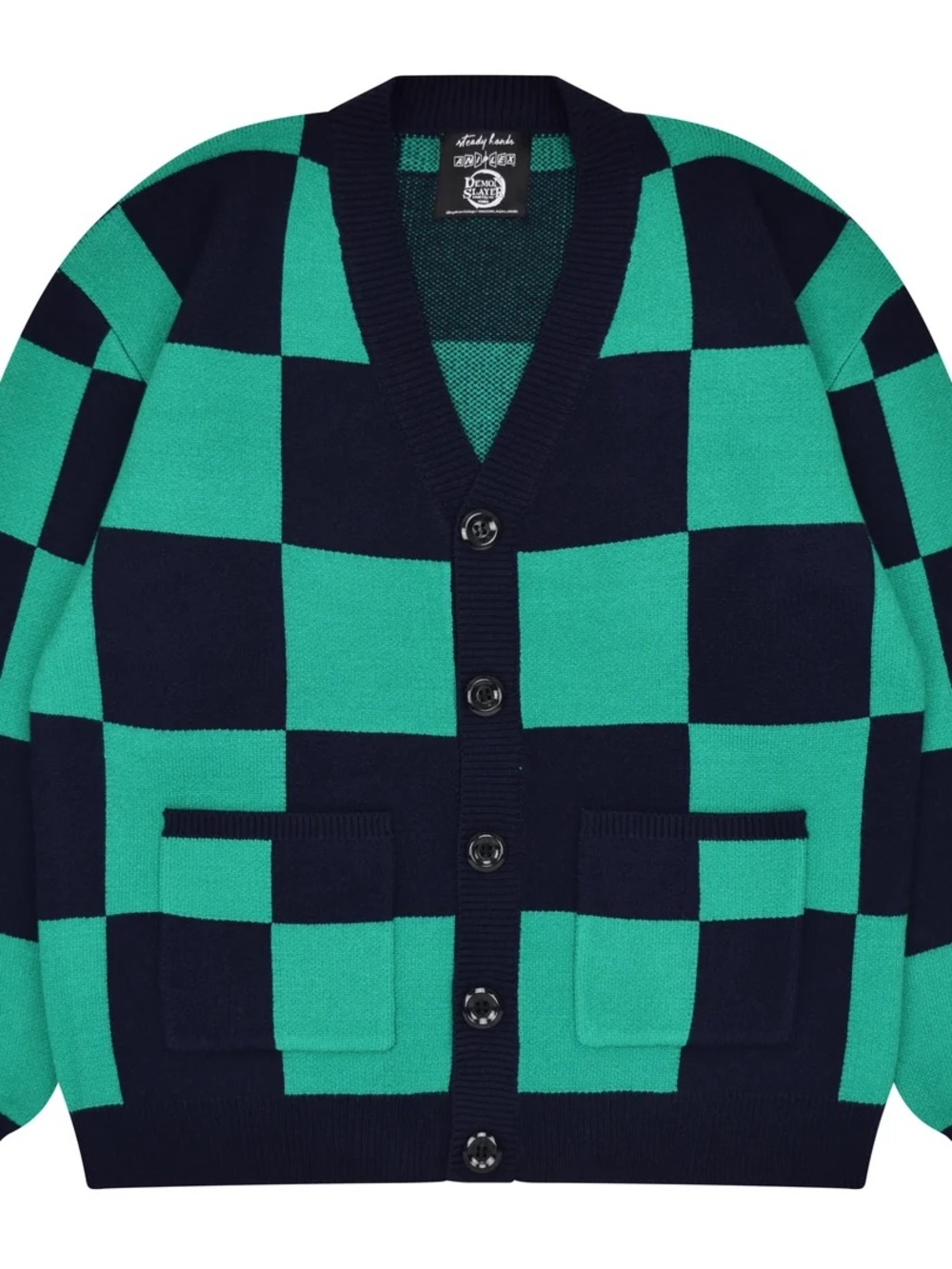 Demon Slayer Tanjiro Button-Front Cardigan Sweater - size M/L